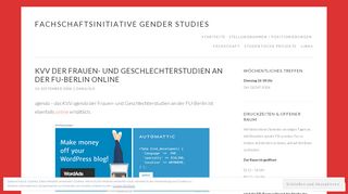 
                            6. KVV der Frauen- und Geschlechterstudien an der FU-Berlin online ...