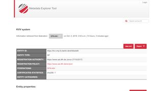 
                            2. KVV system - Metadata Explorer Tool