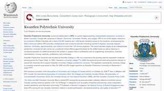 
                            7. Kwantlen Polytechnic University - Wikipedia