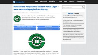 
                            3. Kwara State Polytechnic Student Portal Login - www ...