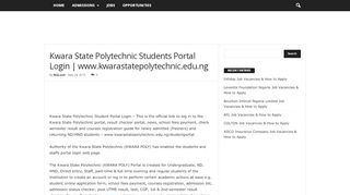
                            8. Kwara State Polytechnic Students Portal Login | …