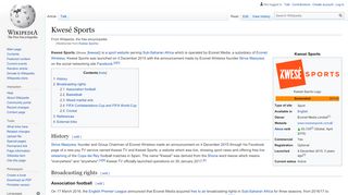 
                            9. Kwesé Sports - Wikipedia
