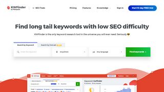 
                            9. KWFinder: Keyword Research and Analysis Tool