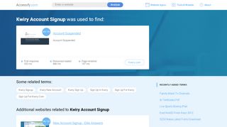 
                            2. Kwiry Account Signup at top.accessify.com