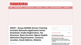
                            6. KWSTI - Kenya Wildlife Service Training Institute Naivasha ...