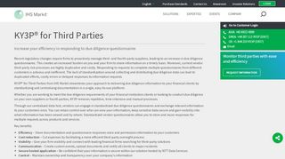 
                            3. KY3P Know Your Third Party for Vendors and third parties - IHS Markit