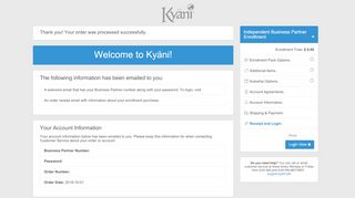 
                            7. Kyäni, Inc. Receipt - enroll.kyani.net