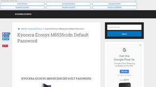 
                            5. Kyocera Ecosys M6535cidn Default Password