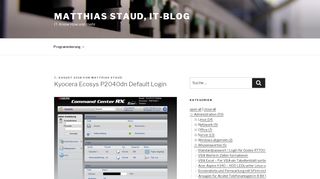 
                            11. Kyocera Ecosys P2040dn Default Login - Matthias Staud, IT-Blog