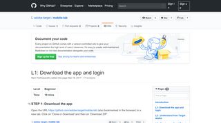 
                            8. L1: Download the app and login · adobe-target/mobile-lab Wiki · GitHub