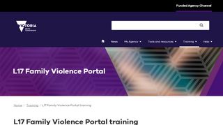 
                            1. L17 Family Violence Portal training - Funded Agency Channel