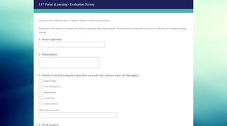 
                            2. L17 Portal eLearning - Evaluation Survey