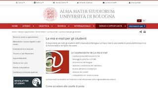 
                            2. La mia e-mail per gli studenti — Università di Bologna - Unibo