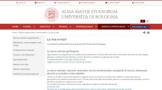 
                            1. La mia e-mail - Università di Bologna - unibo.it