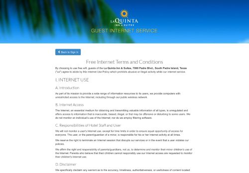 
                            1. La Quinta Inn & Suites Free Internet Service