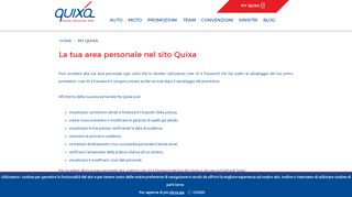 
                            4. la tua area personale nel sito Quixa - My Quixa