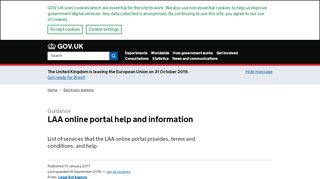 
                            1. LAA online portal help and information - GOV.UK