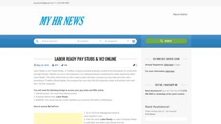 
                            1. Labor Ready Pay Stubs & W2 Online | My HR News