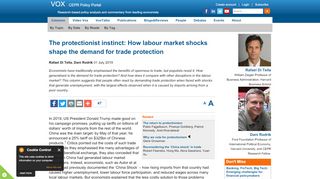 
                            7. Labour market shocks and demand for trade protection | VOX, CEPR ...