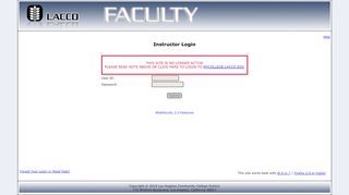 
                            8. LACCD - Faculty System - Instructor Login