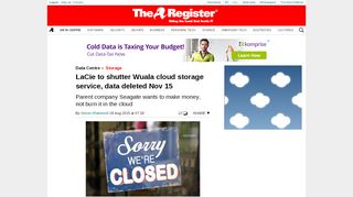 
                            7. LaCie to shutter Wuala cloud storage service, data deleted ...