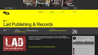 
                            9. Lad Publishing & Records - Record Label - RA