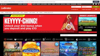 
                            2. Ladbrokes Gaming: Play Online Casino | Bet £10 get £50 at ...