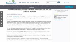 
                            4. LADWP Provides Easier Way for Customers to Pay ... - Business Wire