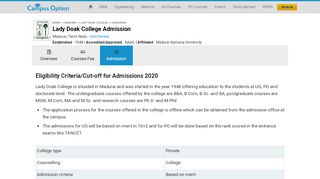 
                            9. Lady Doak College Admission - Campus Option