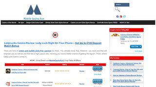 
                            8. Ladylucks Casino | Get 20 Free Bonus - Mobile Casino No ...