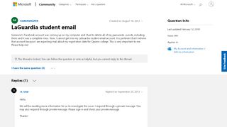 
                            4. LaGuardia student email - Microsoft Community