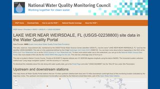 
                            6. LAKE WEIR NEAR WEIRSDALE, FL (USGS ... - Water Quality Portal