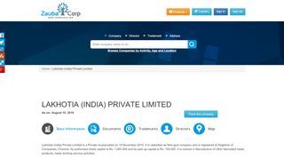 
                            7. LAKHOTIA (INDIA) PRIVATE LIMITED - zaubacorp.com