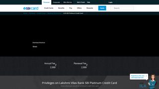 
                            9. Lakshmi Vilas Bank (LVB) SBI Platinum Credit Card - Apply ...