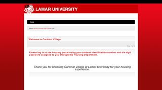 
                            3. Lamar University Portal - Welcome to Cardinal Village