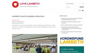 
                            7. Lambeth Council completes restructure | Love Lambeth