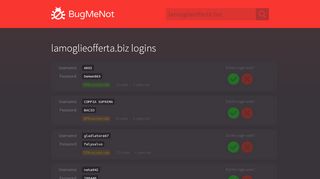 
                            9. lamoglieofferta.biz passwords - BugMeNot