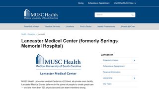 
                            6. Lancaster Medical Center Home | MUSC Health | Lancaster, SC