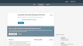 
                            7. Lancaster University Management School | LinkedIn