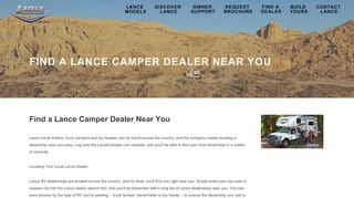 
                            2. Lance News - Find a Lance Camper Dealer Near You