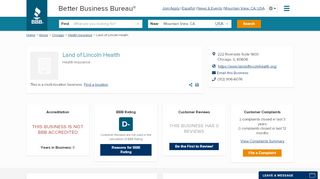 
                            5. Land of Lincoln Health | Better Business Bureau® Profile