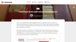 
                            8. Landesbank Berlin stellt airberlin Kreditkarte ein | reisetopia