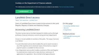 
                            7. LandWeb Direct access | Department of Finance