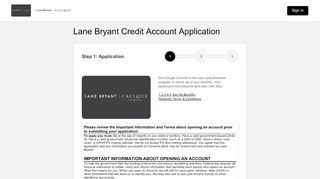 
                            2. Lane Bryant Credit Account Application - Comenity