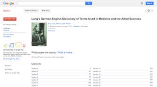 
                            6. Lang's German-English Dictionary of Terms Used in Medicine and the ... - Google Books Result