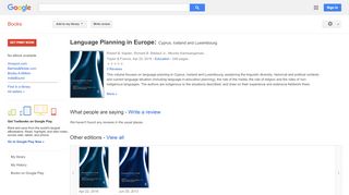 
                            8. Language Planning in Europe: Cyprus, Iceland and Luxembourg