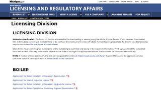 
                            3. LARA - Licensing Division - State of Michigan