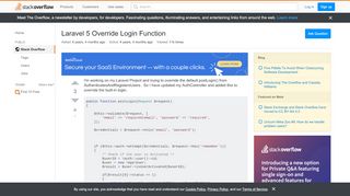 
                            2. Laravel 5 Override Login Function - Stack Overflow