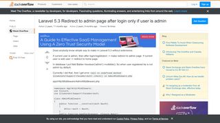 
                            4. Laravel 5.3 Redirect to admin page after login only if user is ...