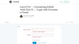 
                            8. Laravel 5.6 — Customizing default Auth (Part 2) — Login with ...